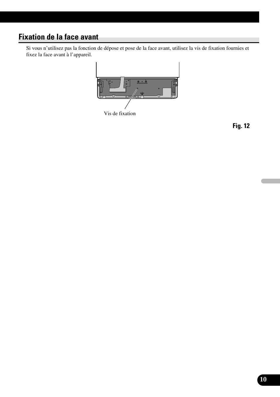 Fixation de la face avant | Pioneer DEH-P9800BT User Manual | Page 47 / 86