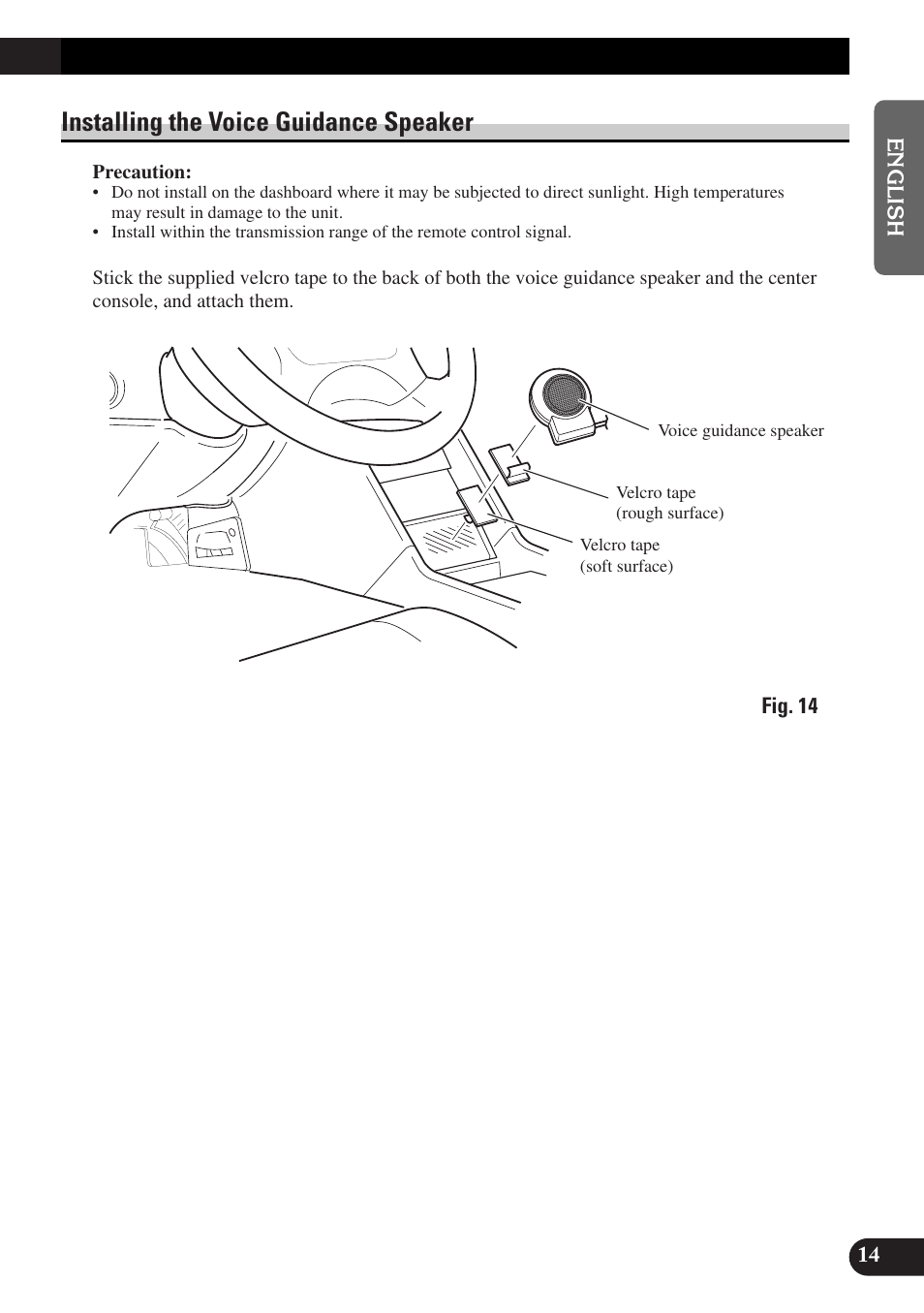 Installing the voice guidance speaker | Pioneer AVX-P7300DVD User Manual | Page 15 / 88