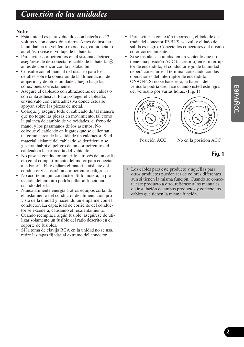 Conexión de las unidades, Fig. 1 | Pioneer AVX-P7300DVD User Manual | Page 17 / 88