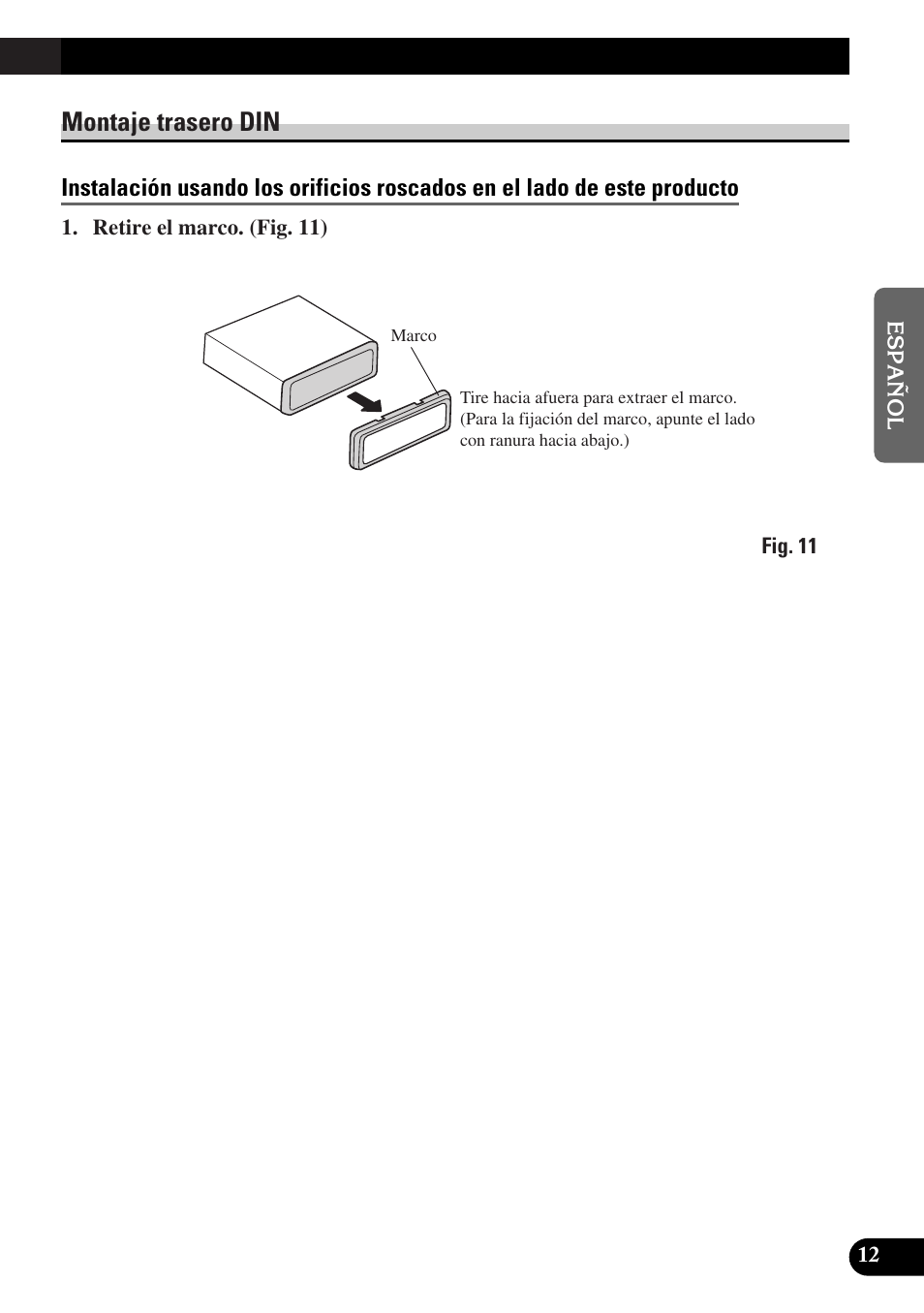 Montaje trasero din | Pioneer AVX-P7300DVD User Manual | Page 27 / 88