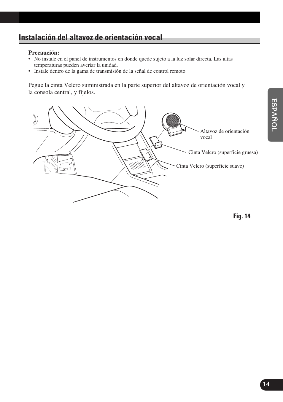 Instalación del altavoz de orientación vocal | Pioneer AVX-P7300DVD User Manual | Page 29 / 88