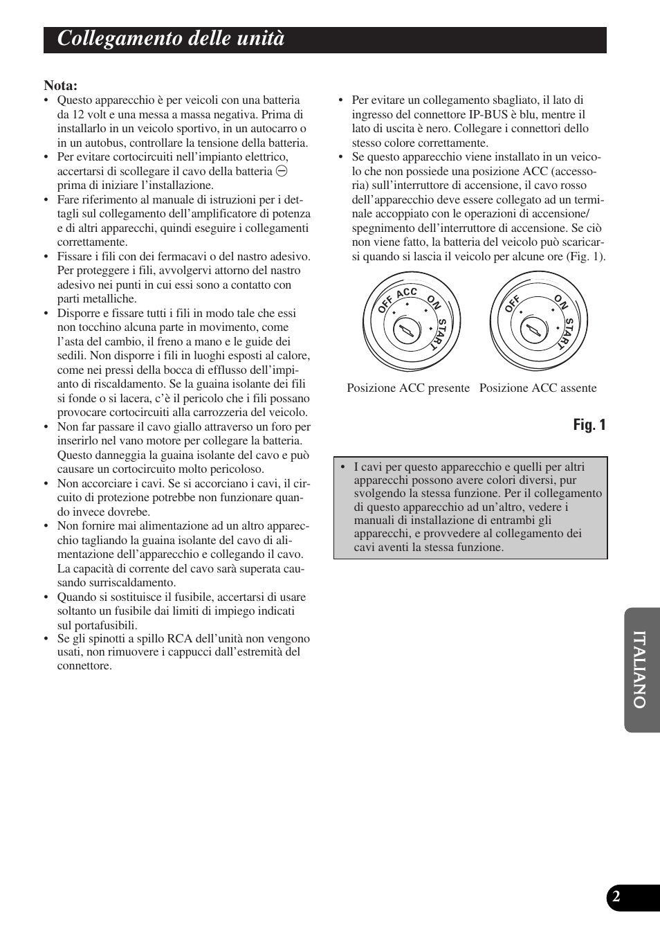 Collegamento delle unità, Fig. 1 | Pioneer AVX-P7300DVD User Manual | Page 59 / 88