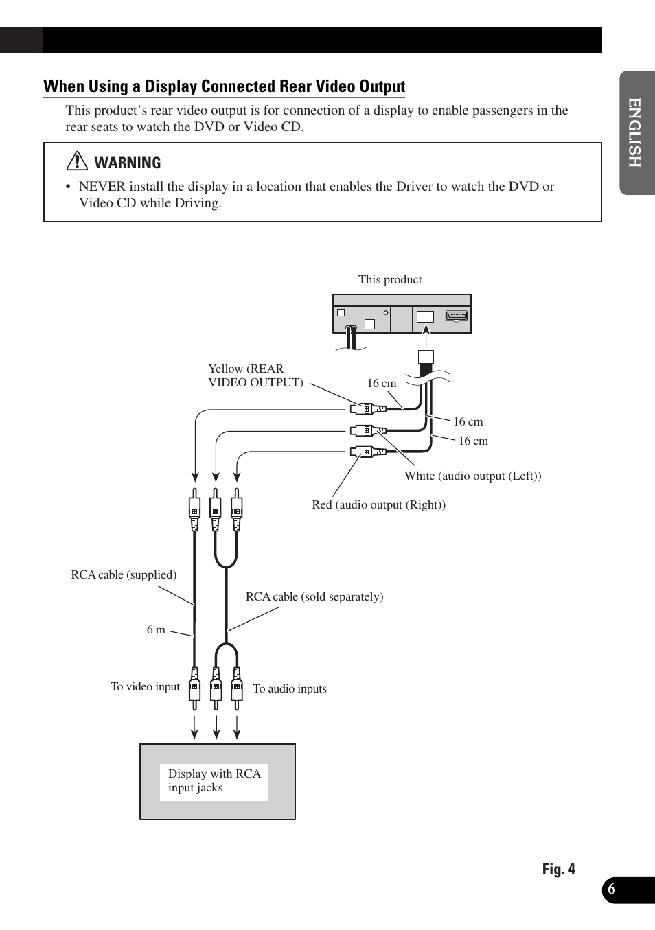 When using a display connected rear video output | Pioneer AVX-P7300DVD User Manual | Page 7 / 88