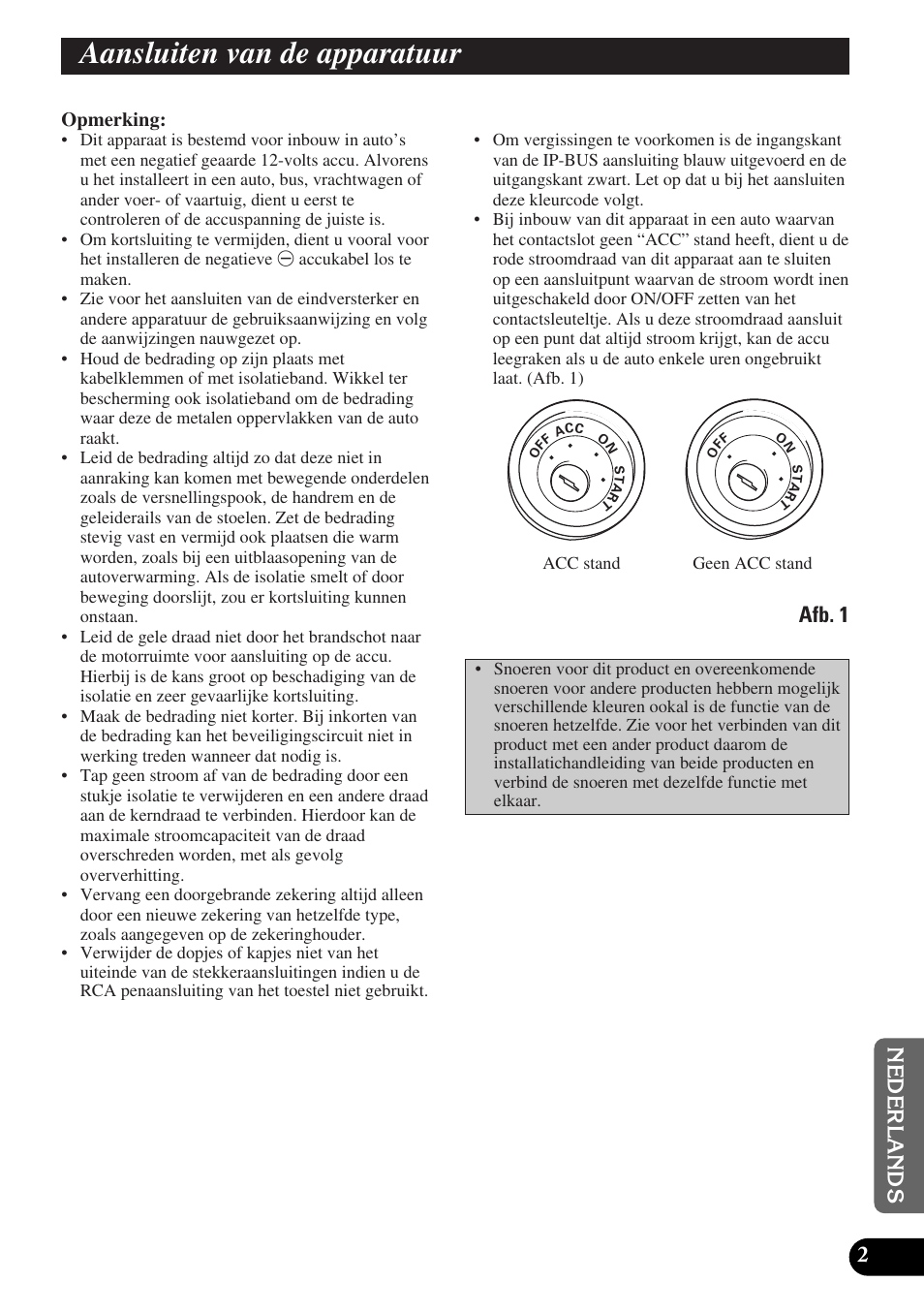 Aansluiten van de apparatuur, Afb. 1 | Pioneer AVX-P7300DVD User Manual | Page 73 / 88