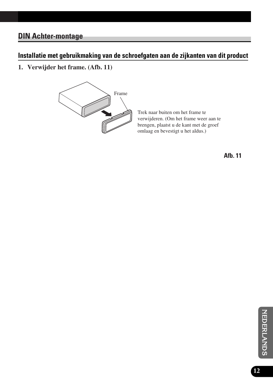 Din achter-montage | Pioneer AVX-P7300DVD User Manual | Page 83 / 88