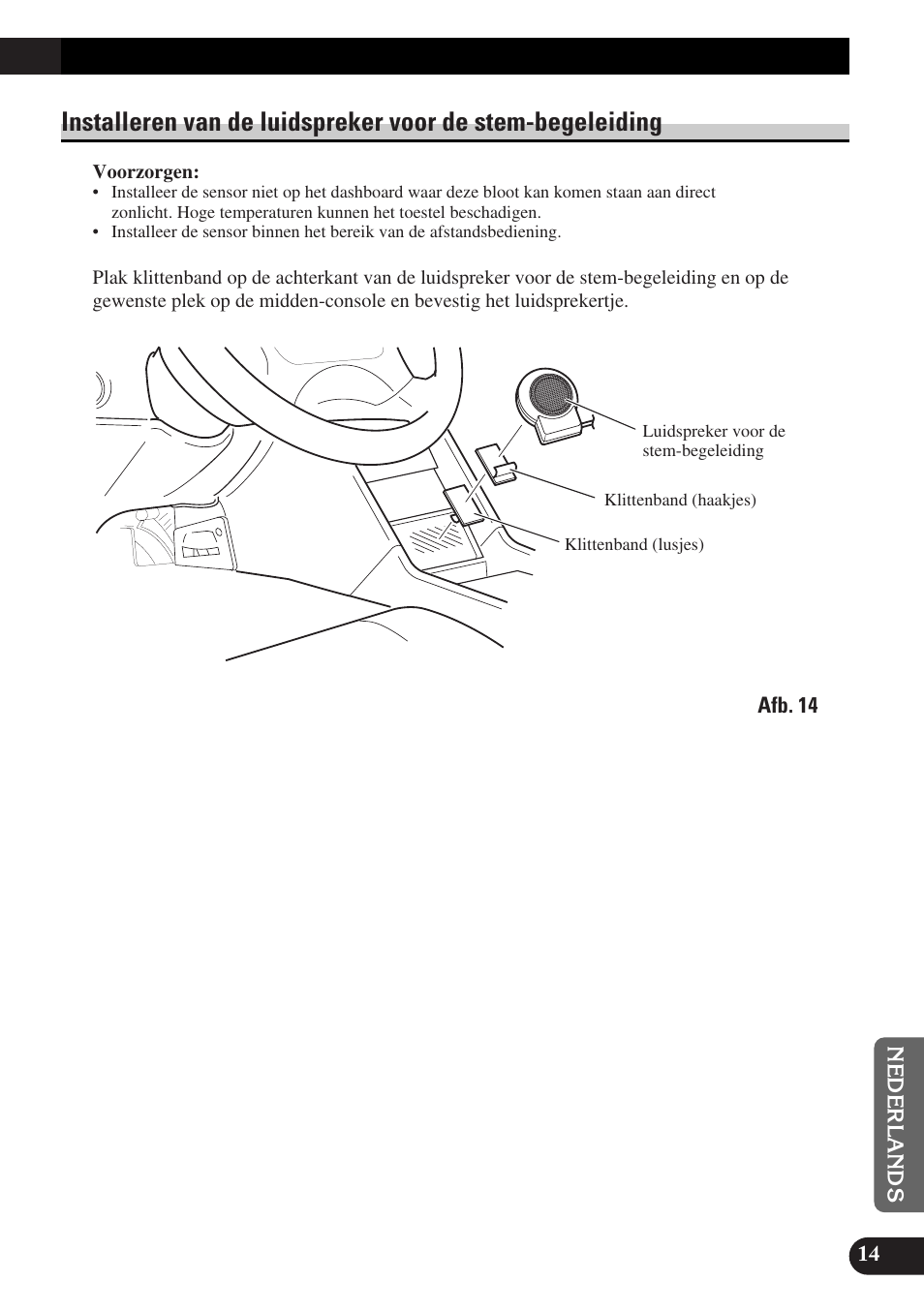 Installeren van de luidspreker voor de, Stem-begeleiding | Pioneer AVX-P7300DVD User Manual | Page 85 / 88