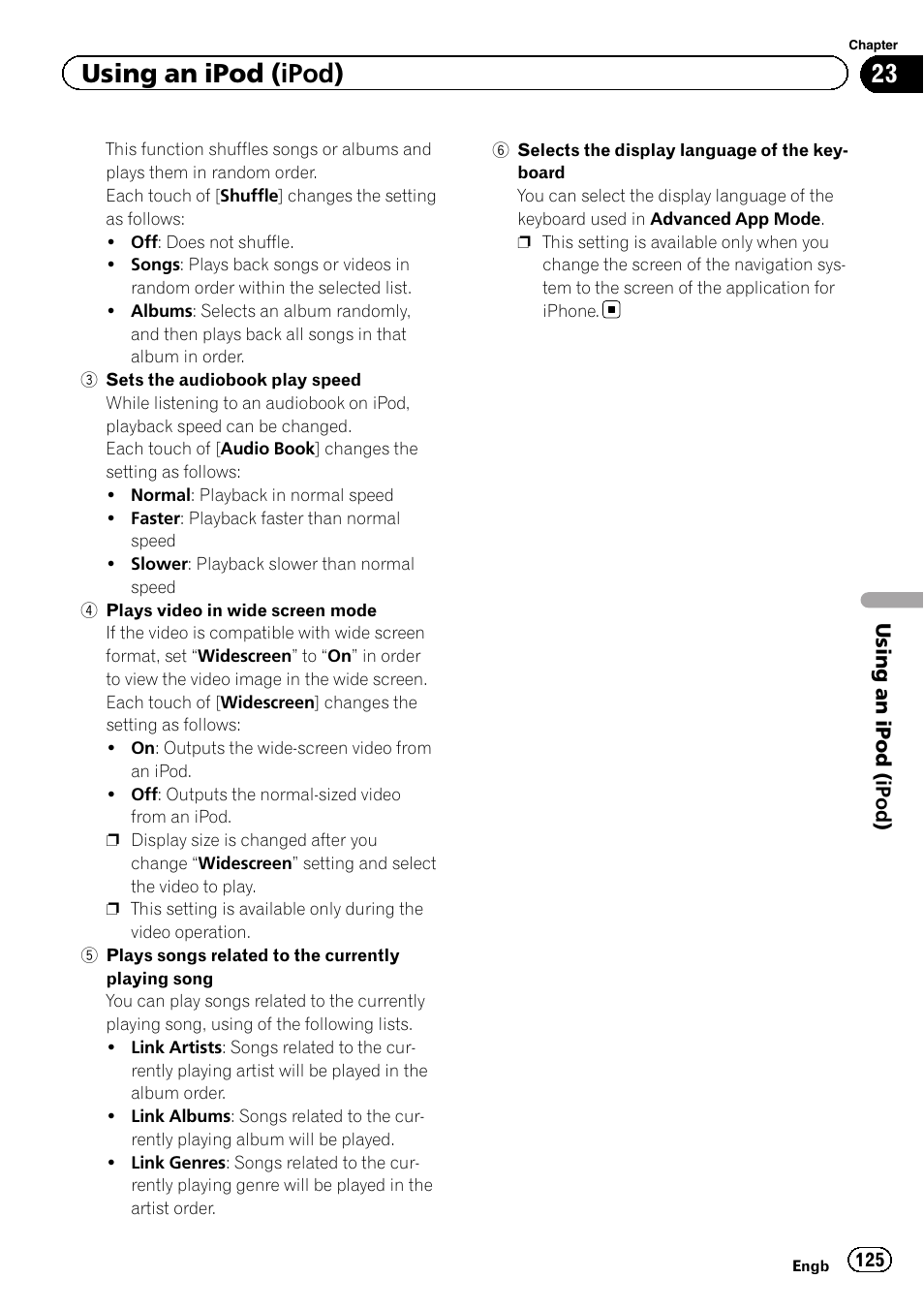Using an ipod (ipod) | Pioneer AVIC-F840BT User Manual | Page 125 / 220