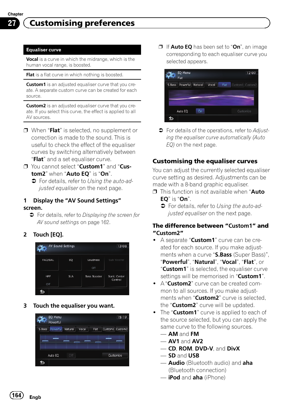 27 customising preferences | Pioneer AVIC-F840BT User Manual | Page 164 / 220