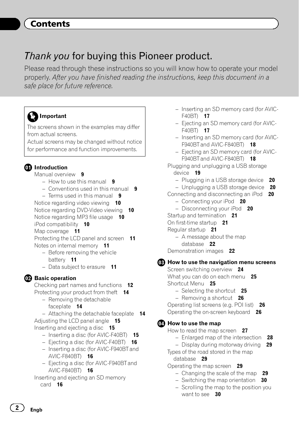 Pioneer AVIC-F840BT User Manual | Page 2 / 220