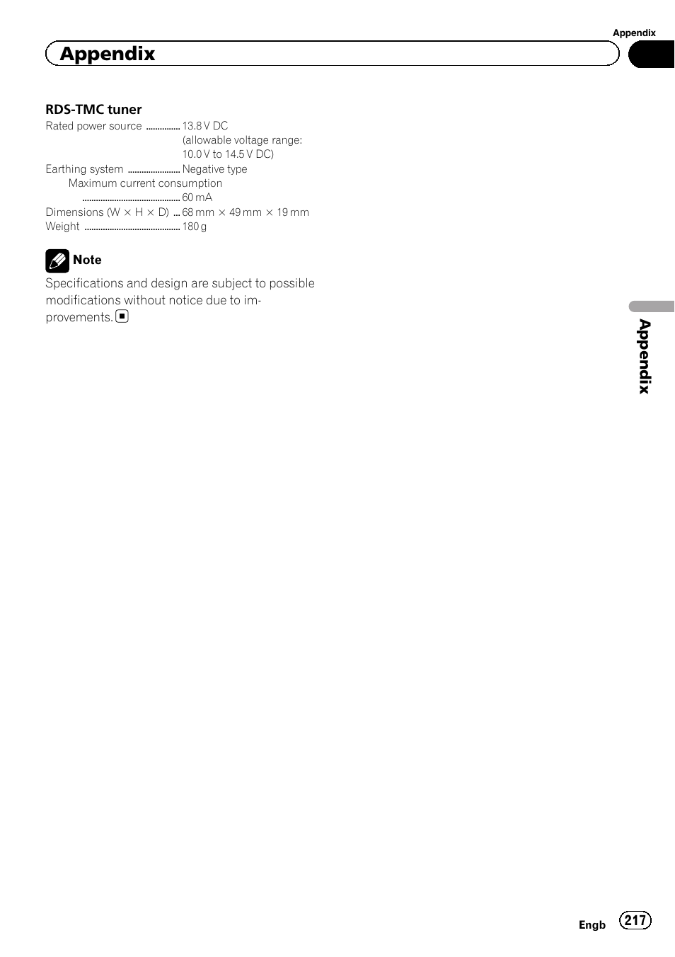 Appendix | Pioneer AVIC-F840BT User Manual | Page 217 / 220