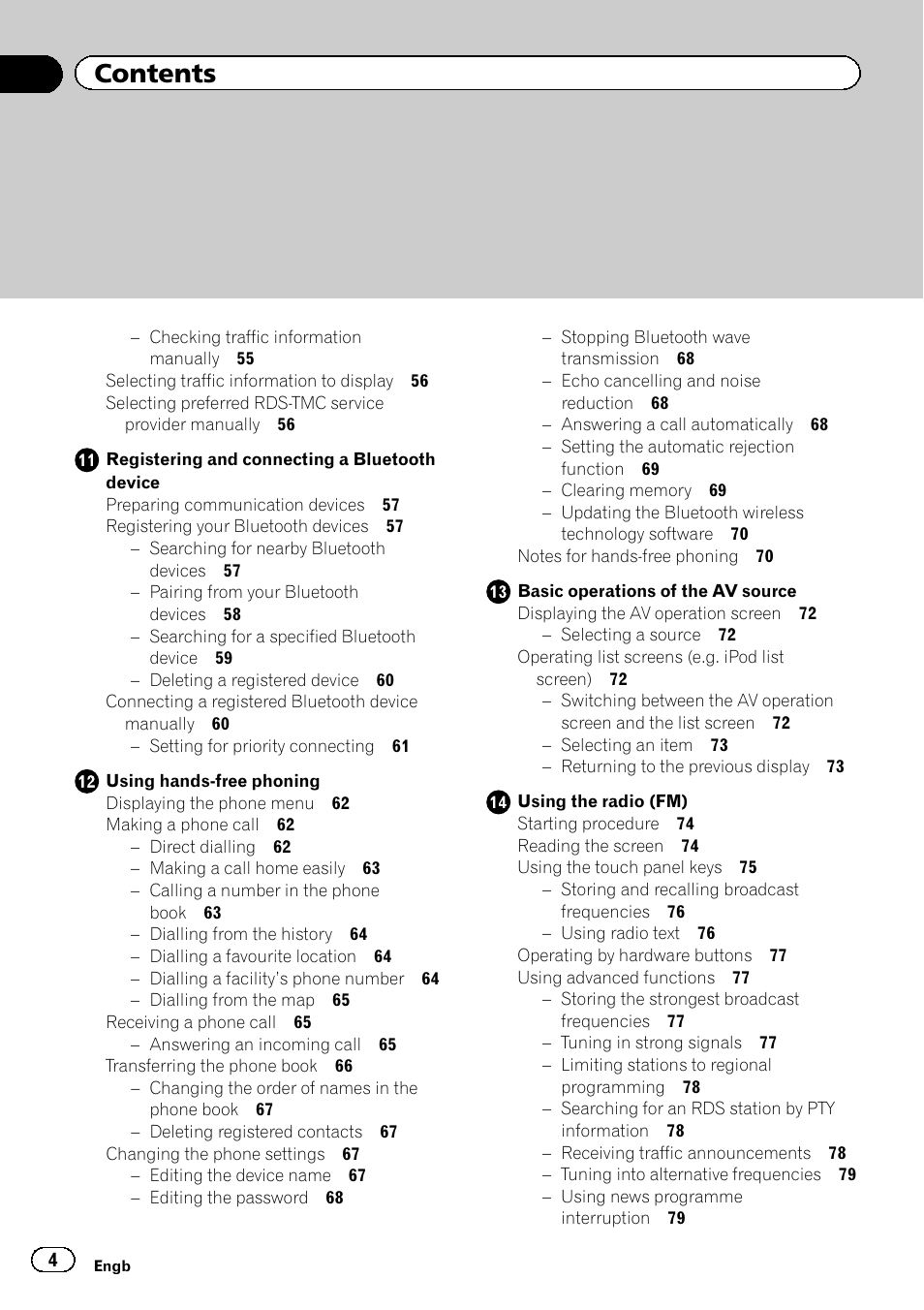 Pioneer AVIC-F840BT User Manual | Page 4 / 220