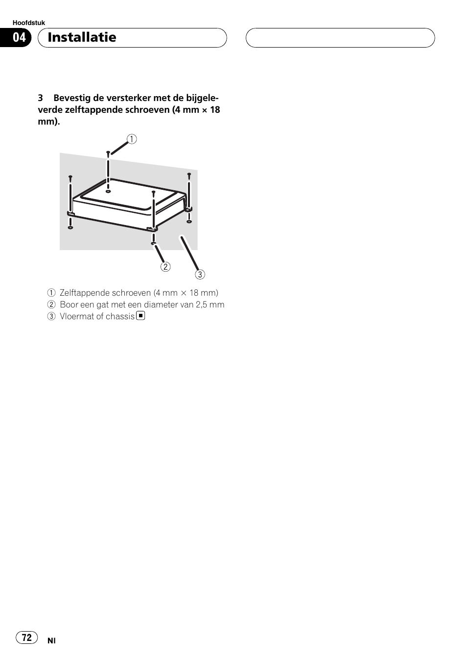 Installatie | Pioneer GM-D8500M User Manual | Page 72 / 88