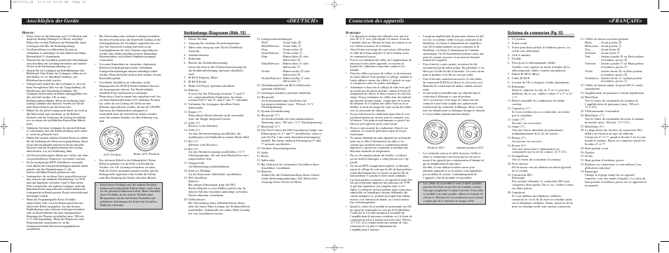 Anschließen der geräte <deutsch, Connexion des appareils <français, Verbindungs-diagramm (abb. 12) | Schéma de connexion (fig. 12) | Pioneer DEH-P5630MP User Manual | Page 7 / 8