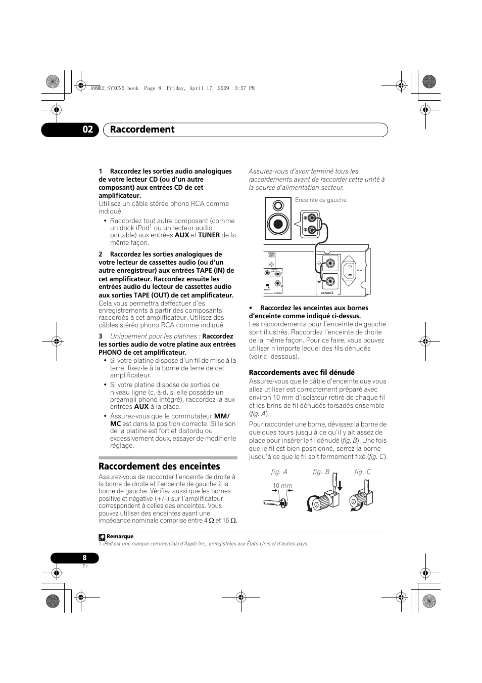 Raccordement des enceintes, Raccordement 02 | Pioneer A-A9MK2-K User Manual | Page 26 / 128