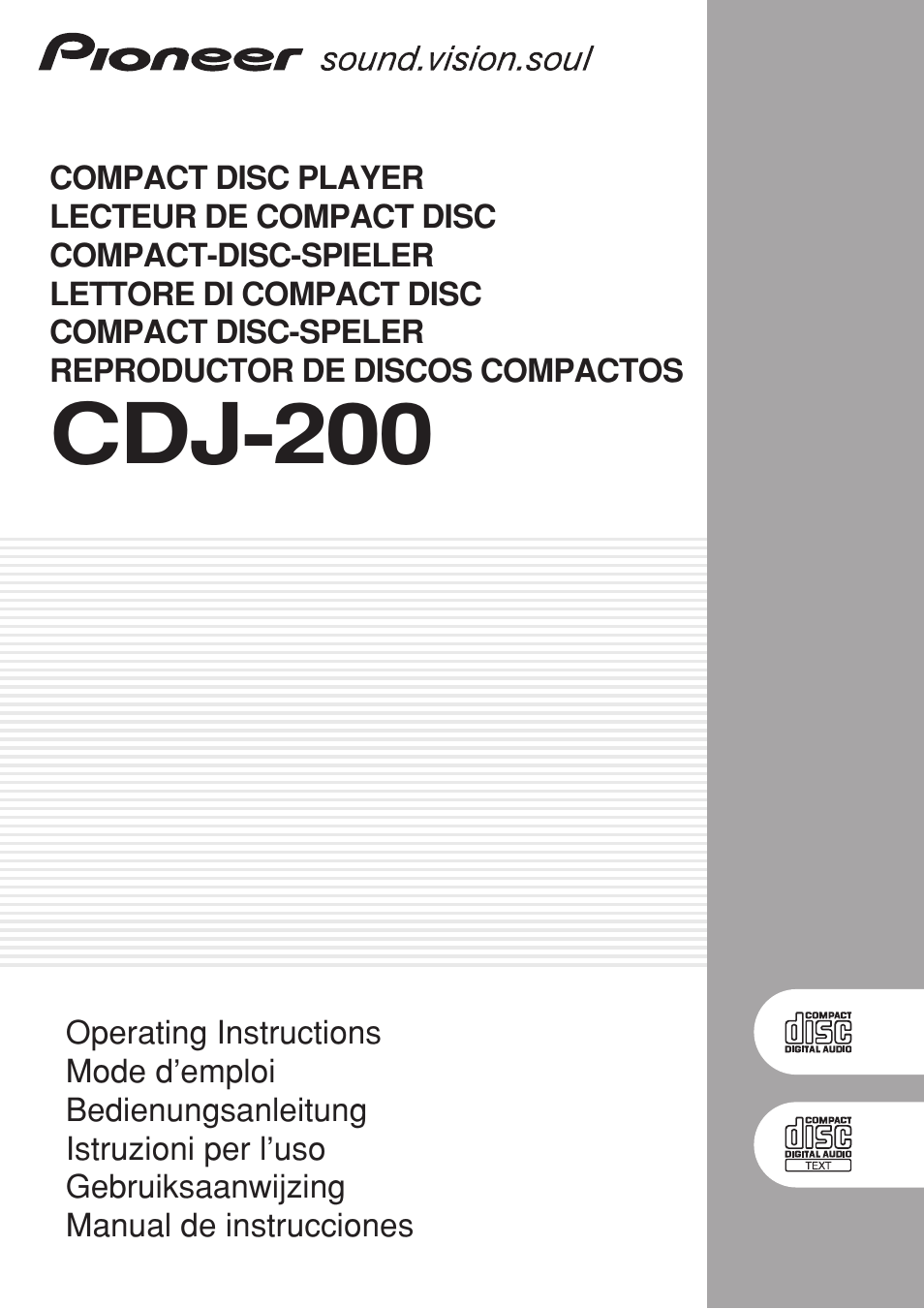 Pioneer CDJ-200 User Manual | 92 pages