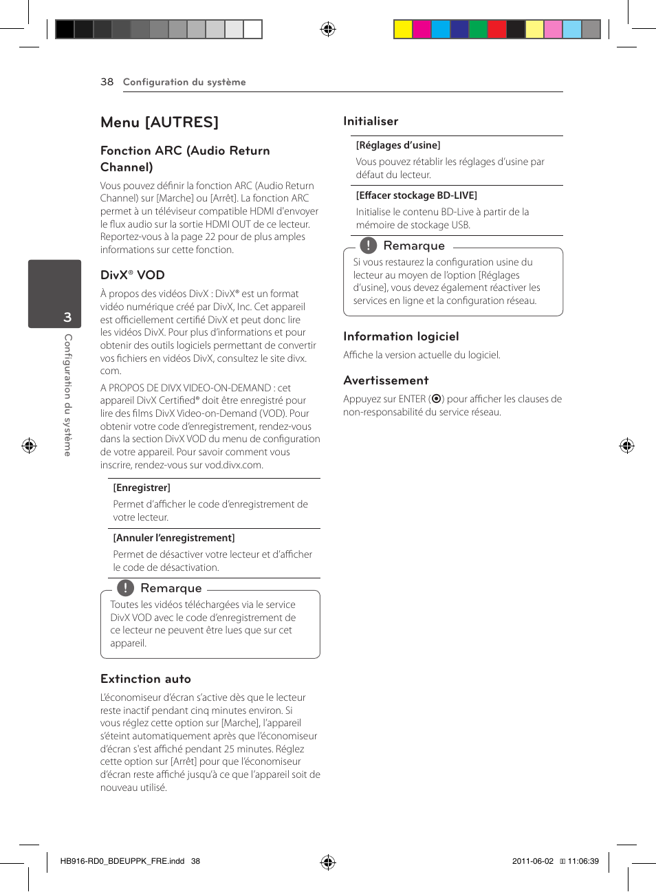 38 – menu [autres, Menu [autres | Pioneer BCS-313 User Manual | Page 108 / 436