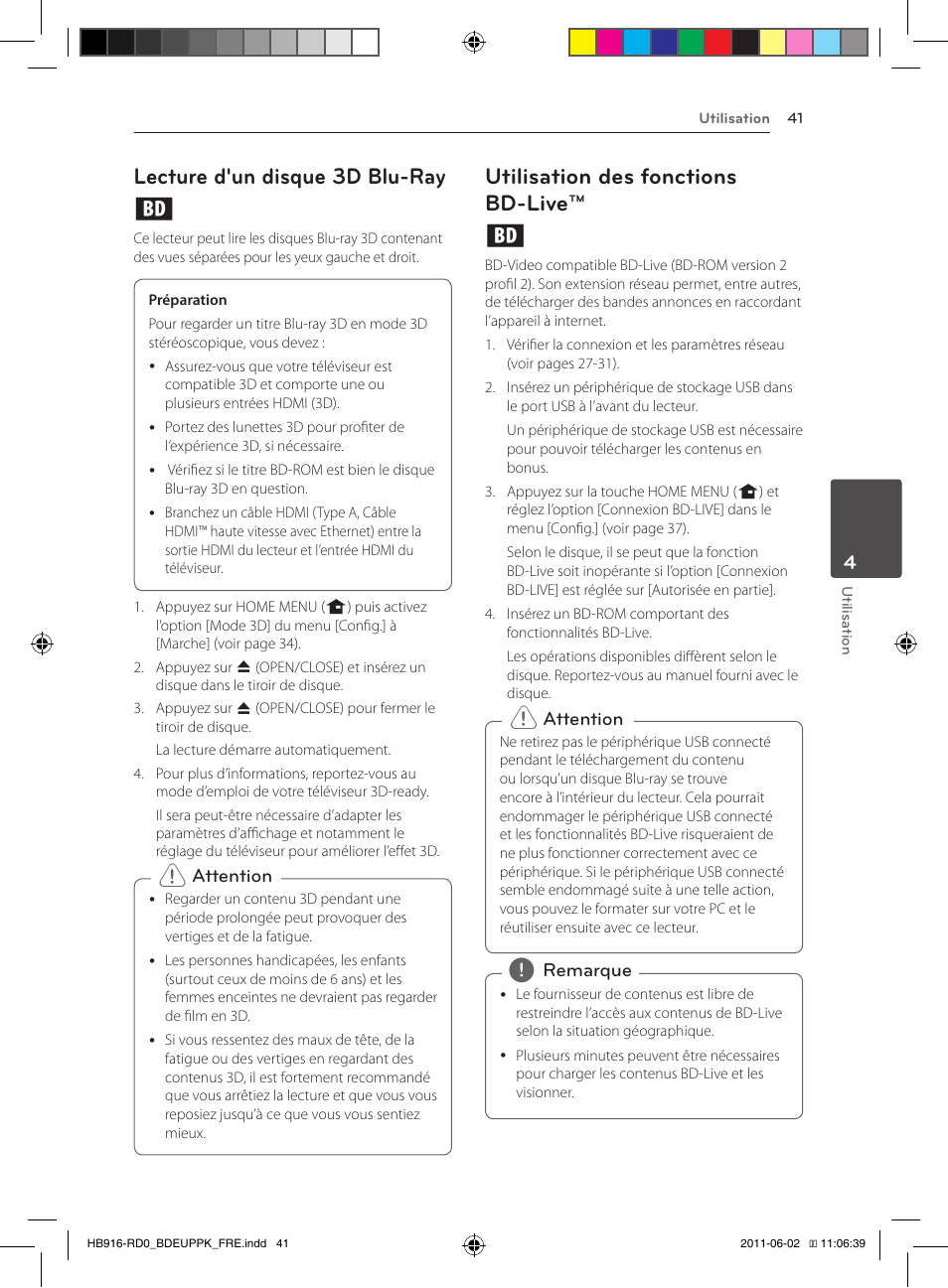 Lecture d'un disque 3d blu-ray e, Utilisation des fonctions bd-live™ e | Pioneer BCS-313 User Manual | Page 111 / 436