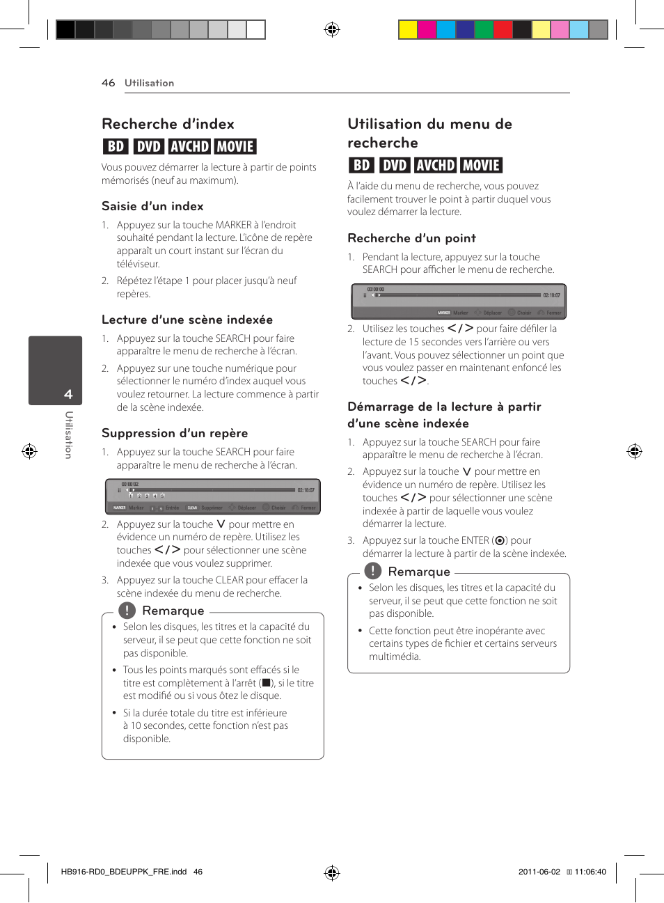 46 – recherche d’index, 46 – utilisation du menu de recherche, Recherche d’index eroy | Utilisation du menu de recherche eroy | Pioneer BCS-313 User Manual | Page 116 / 436