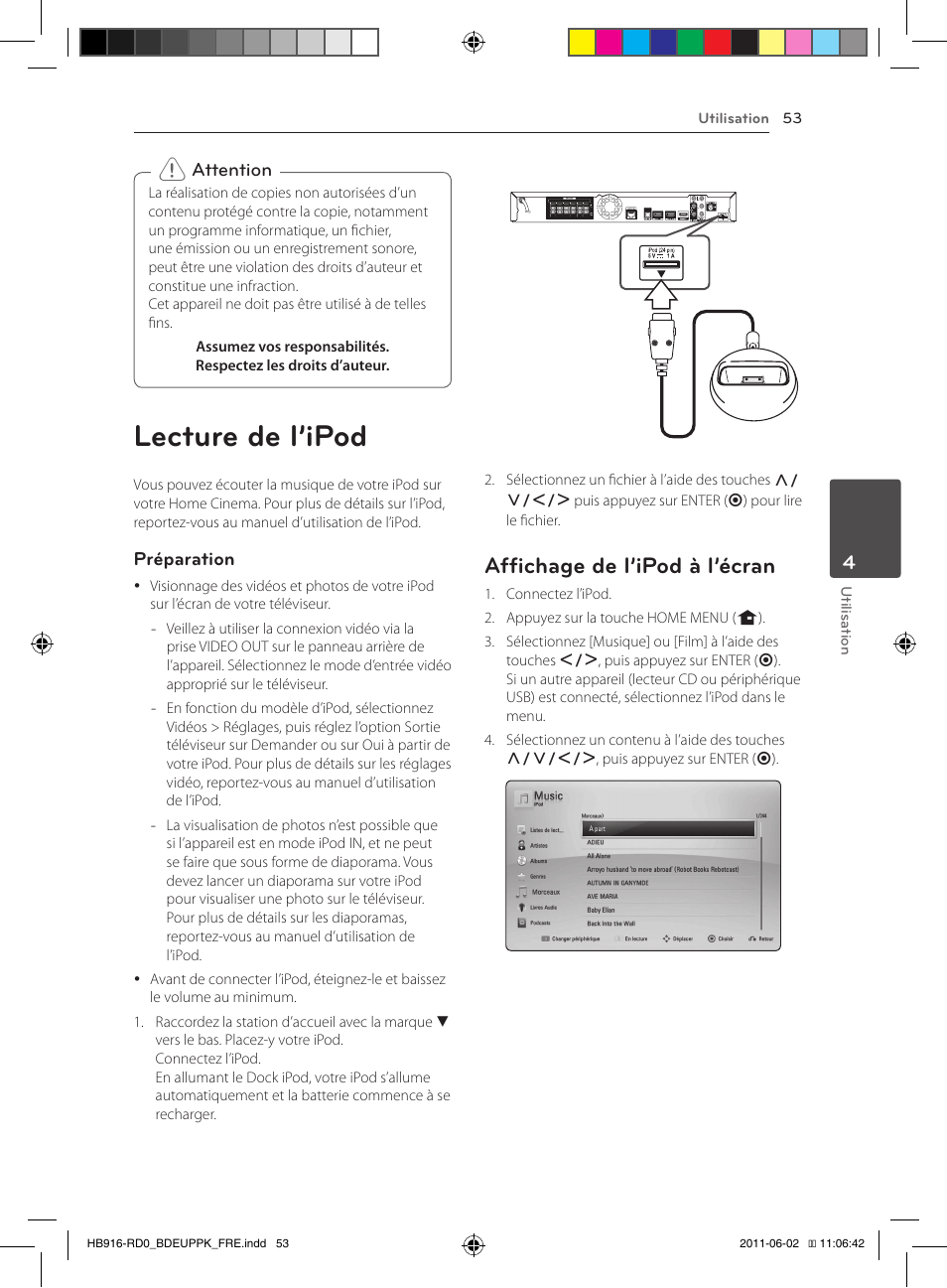 Lecture de l’ipod, Affichage de l’ipod à l’écran | Pioneer BCS-313 User Manual | Page 123 / 436