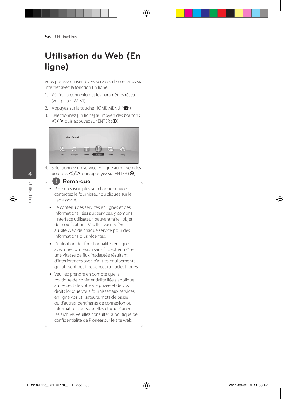 56 utilisation du web (en ligne), Utilisation du web (en ligne) | Pioneer BCS-313 User Manual | Page 126 / 436