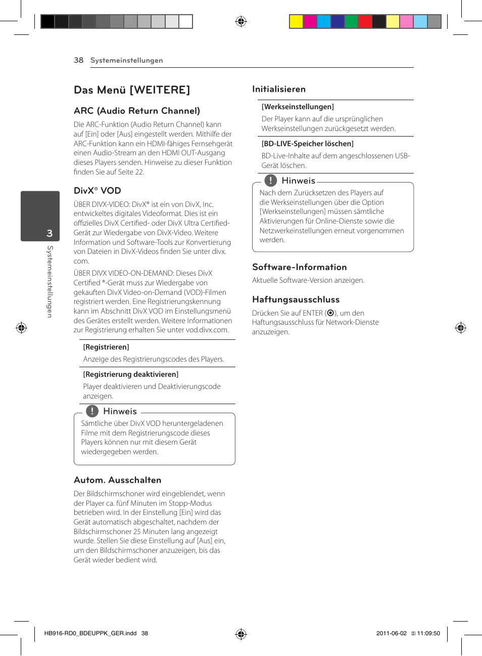 38 – das menü [weitere, Das menü [weitere | Pioneer BCS-313 User Manual | Page 184 / 436