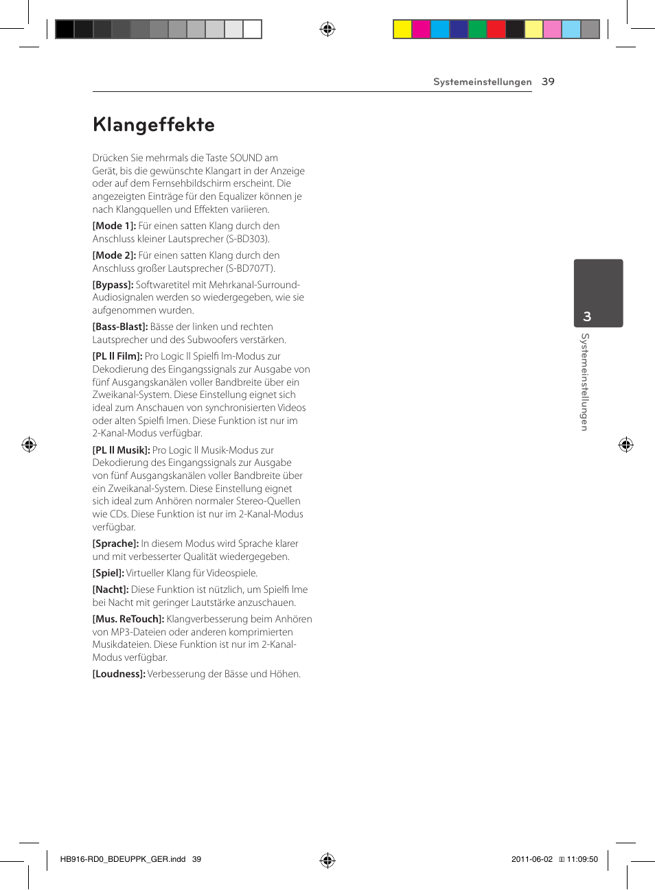 39 klangeffekte, Klangeffekte | Pioneer BCS-313 User Manual | Page 185 / 436