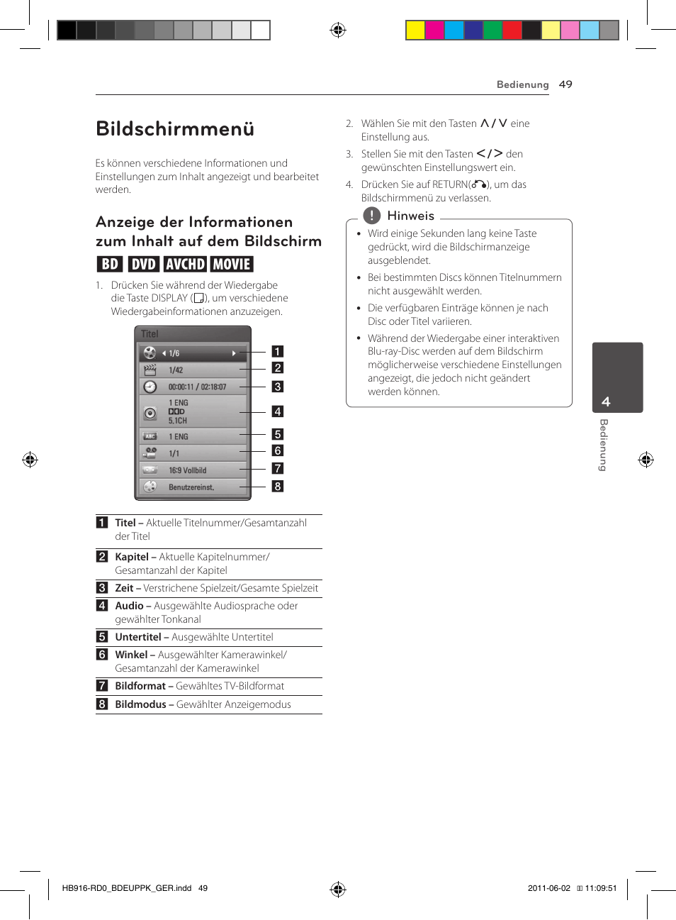 Auf dem bildschirm, Bildschirmmenü | Pioneer BCS-313 User Manual | Page 195 / 436