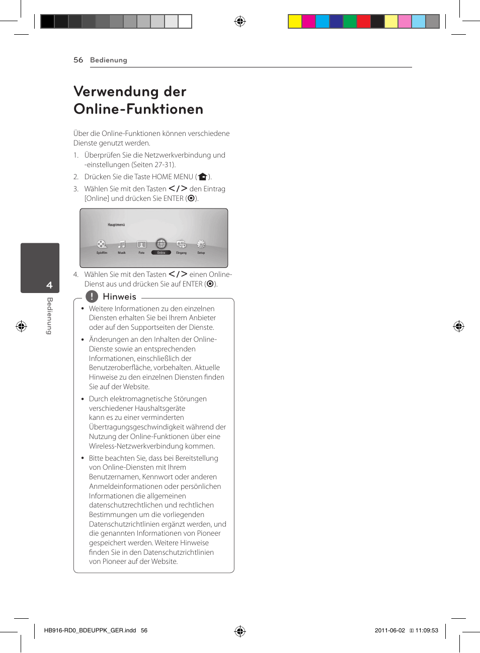 56 verwendung der online-funktionen, Verwendung der online-funktionen | Pioneer BCS-313 User Manual | Page 202 / 436