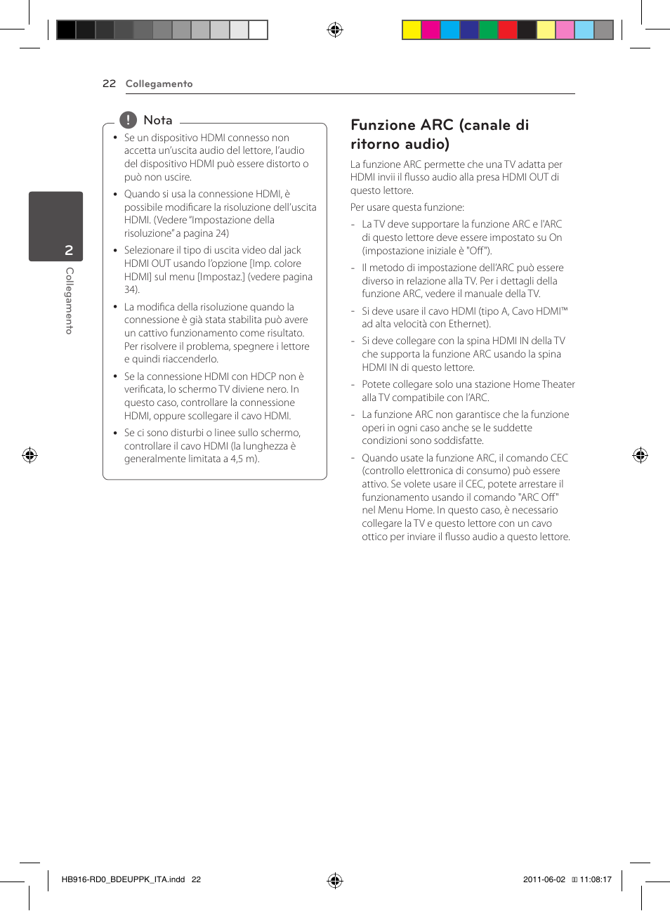 22 – funzione arc (canale di ritorno, Audio), Funzione arc (canale di ritorno audio) | Pioneer BCS-313 User Manual | Page 238 / 436