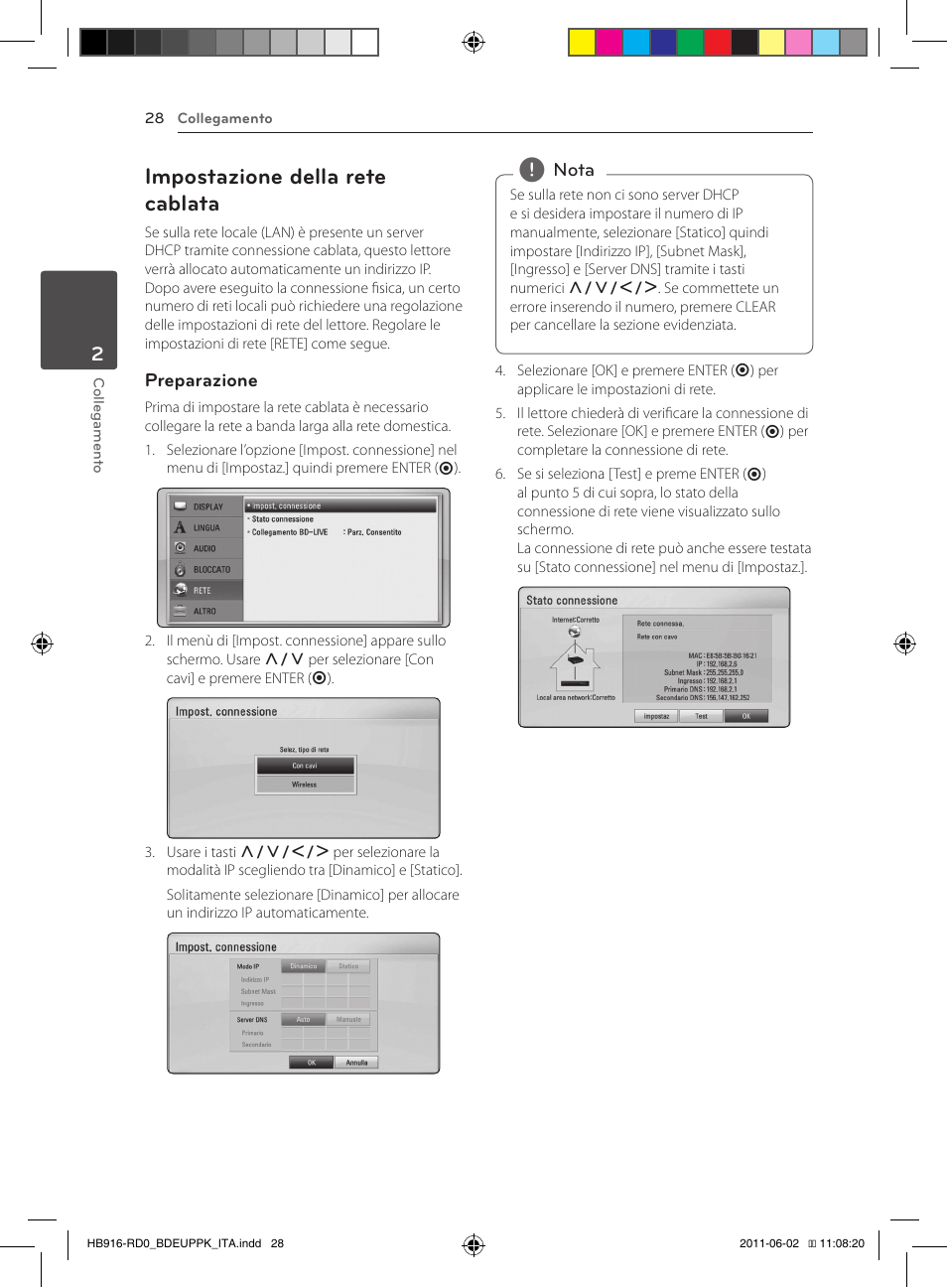 28 – impostazione della rete cablata, Impostazione della rete cablata | Pioneer BCS-313 User Manual | Page 244 / 436