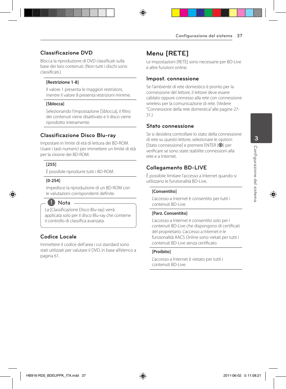 37 – menu [rete, Menu [rete | Pioneer BCS-313 User Manual | Page 253 / 436