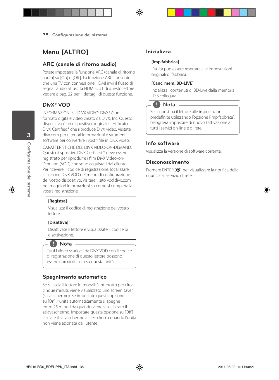 38 – menu [altro, Menu [altro | Pioneer BCS-313 User Manual | Page 254 / 436