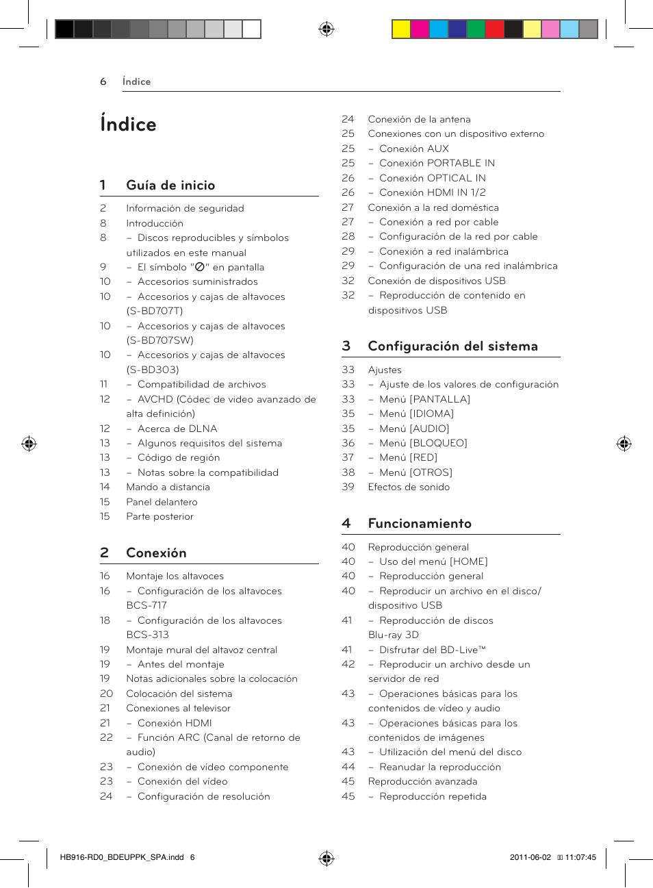 Índice, 1 guía de inicio, 2 conexión | 3 configuración del sistema, 4 funcionamiento | Pioneer BCS-313 User Manual | Page 292 / 436