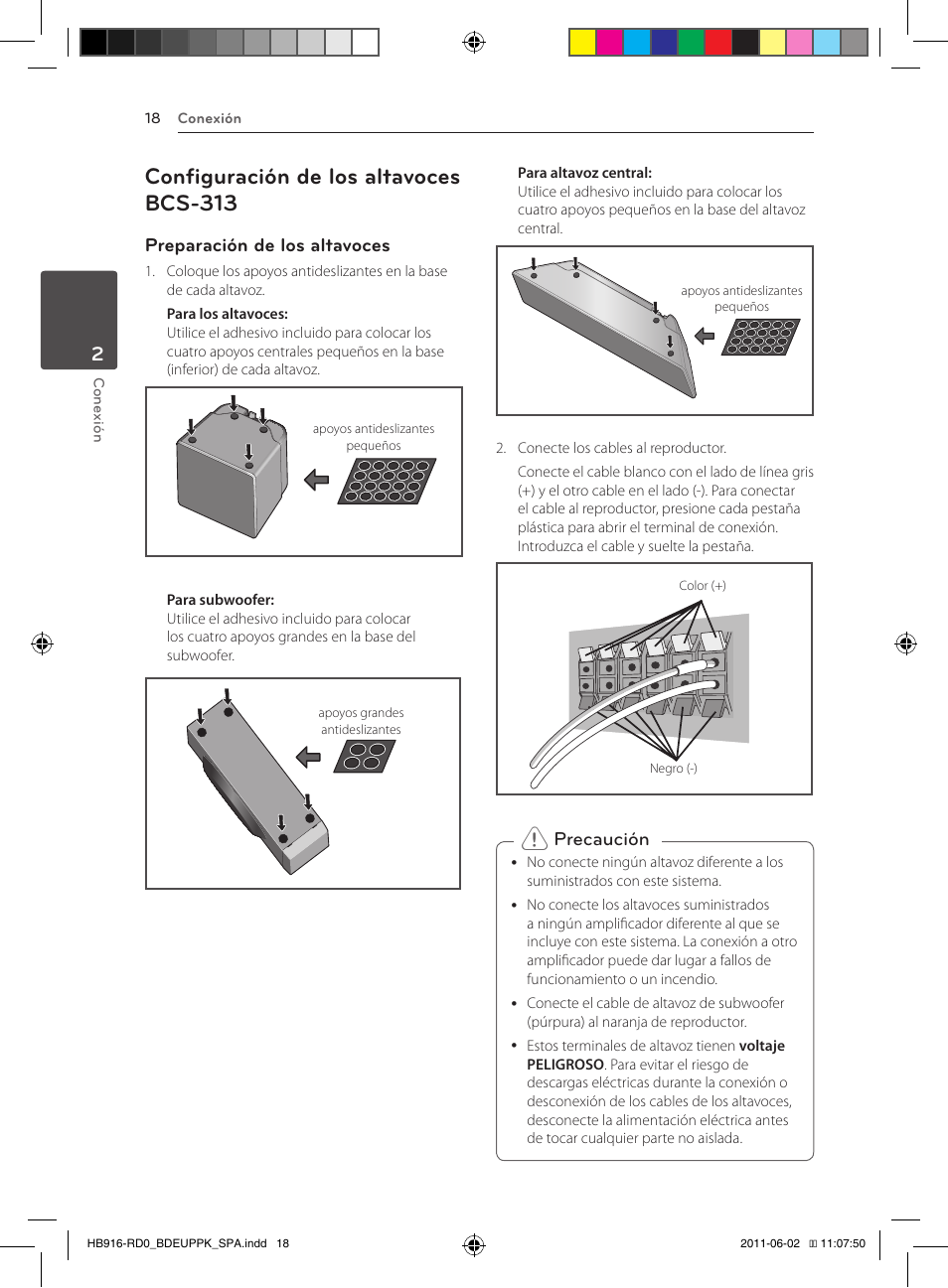 18 – configuración de los altavoces, Bcs-313, Configuración de los altavoces bcs-313 | Preparación de los altavoces, Precaución | Pioneer BCS-313 User Manual | Page 304 / 436