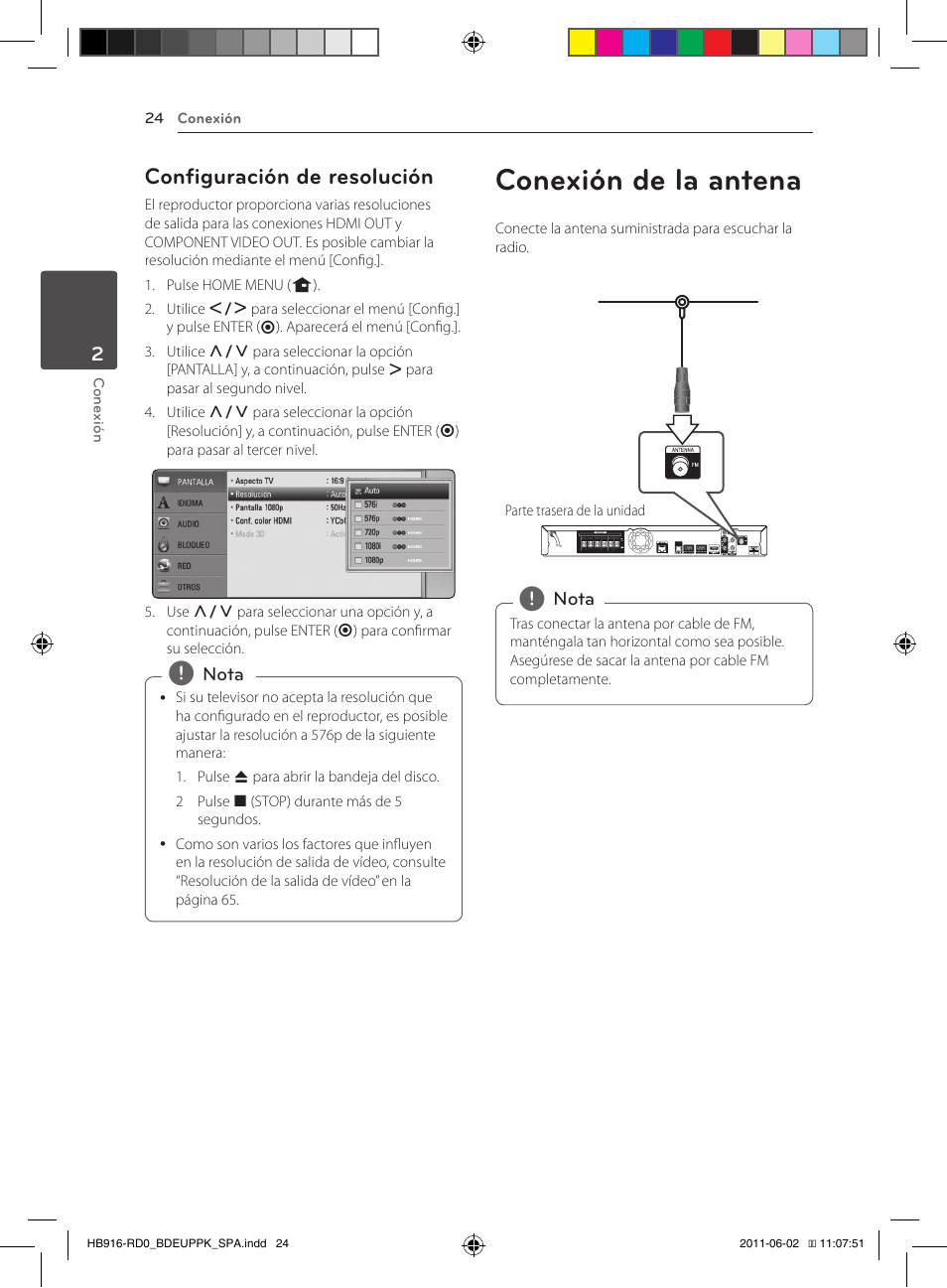 24 – configuración de resolución, 24 conexión de la antena, Conexión de la antena | Configuración de resolución | Pioneer BCS-313 User Manual | Page 310 / 436