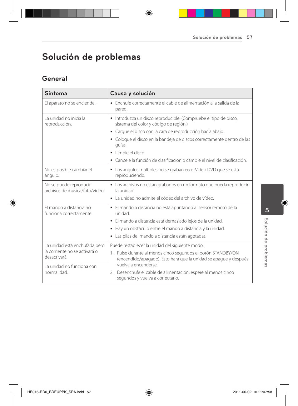 57 solución de problemas 57 – general, Solución de problemas, General | Síntoma causa y solución | Pioneer BCS-313 User Manual | Page 343 / 436