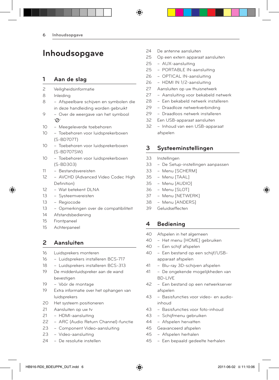 Inhoudsopgave, 1 aan de slag, 2 aansluiten | 3 systeeminstellingen, 4 bediening | Pioneer BCS-313 User Manual | Page 362 / 436