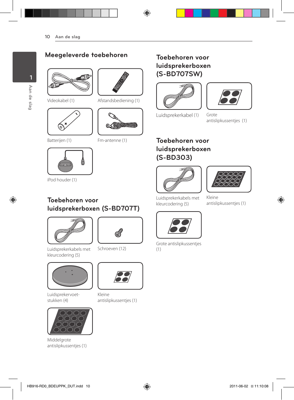 S-bd707t), 10 – toebehoren voor luidsprekerboxen, S-bd707sw) | S-bd303), Meegeleverde toebehoren, Toebehoren voor luidsprekerboxen (s-bd707t), Toebehoren voor luidsprekerboxen (s-bd707sw), Toebehoren voor luidsprekerboxen (s-bd303) | Pioneer BCS-313 User Manual | Page 366 / 436