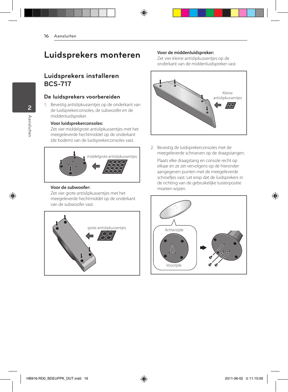 Luidsprekers monteren, 16 – luidsprekers installeren bcs-717, Luidsprekers installeren bcs-717 | De luidsprekers voorbereiden | Pioneer BCS-313 User Manual | Page 372 / 436