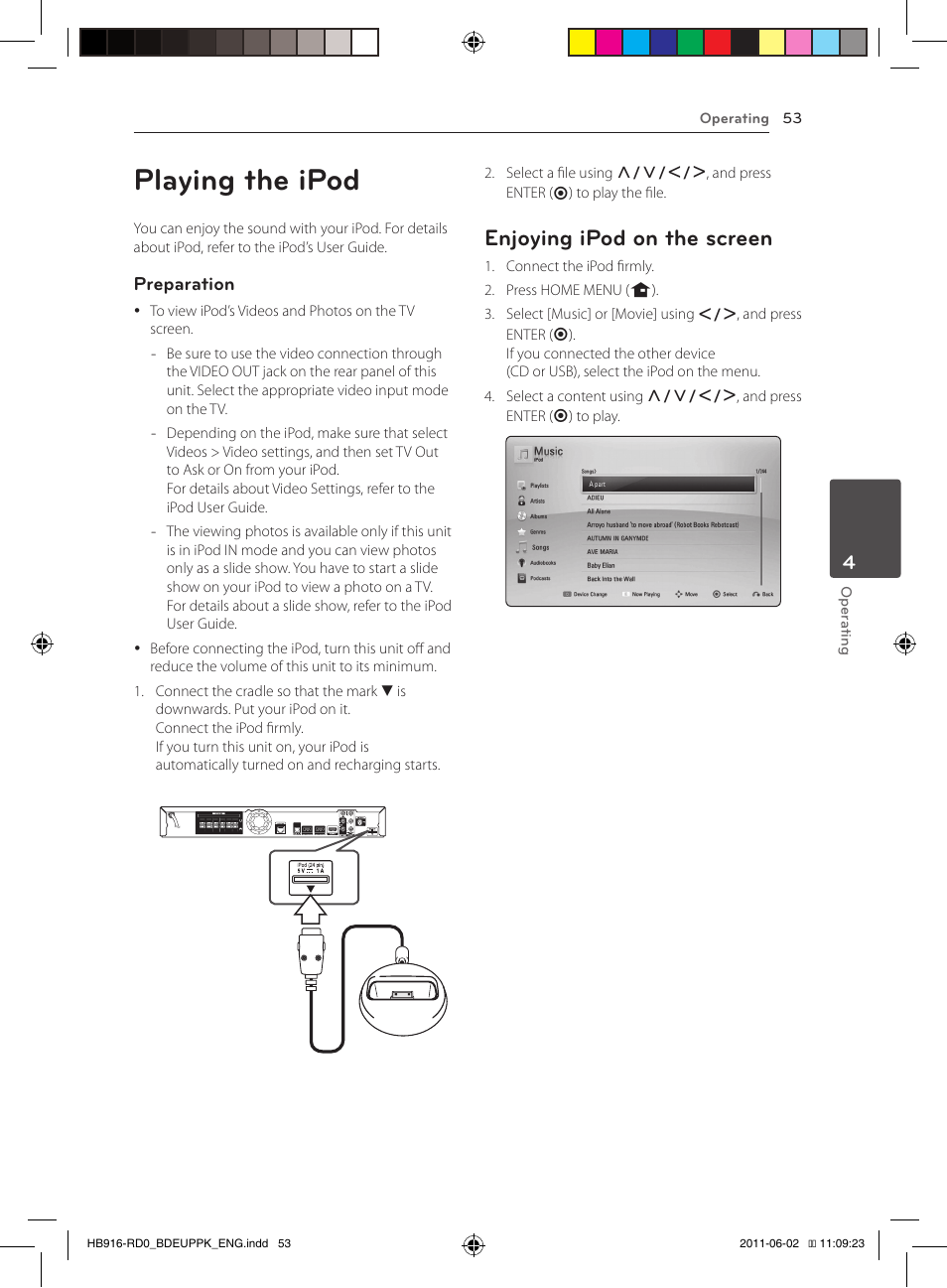 Playing the ipod, Enjoying ipod on the screen | Pioneer BCS-313 User Manual | Page 53 / 436