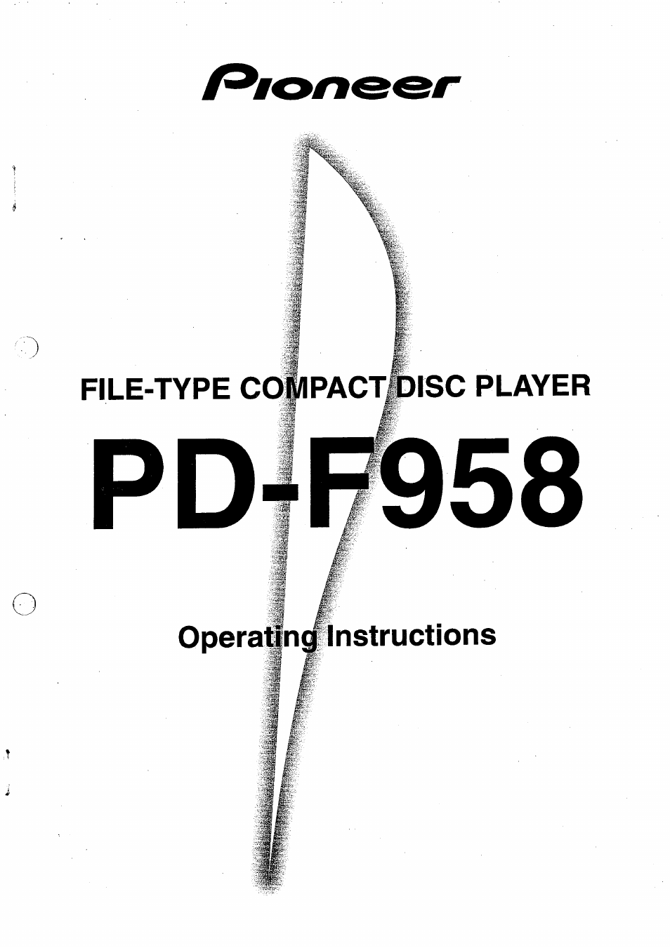 Pioneer PD-F958 User Manual | 22 pages