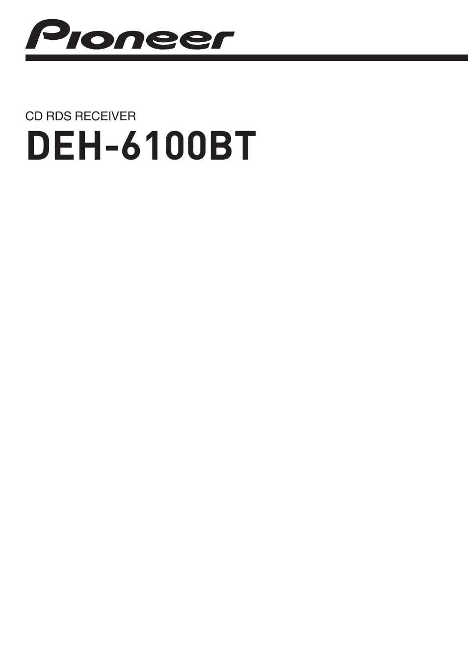 Pioneer DEH-6100BT User Manual | 56 pages