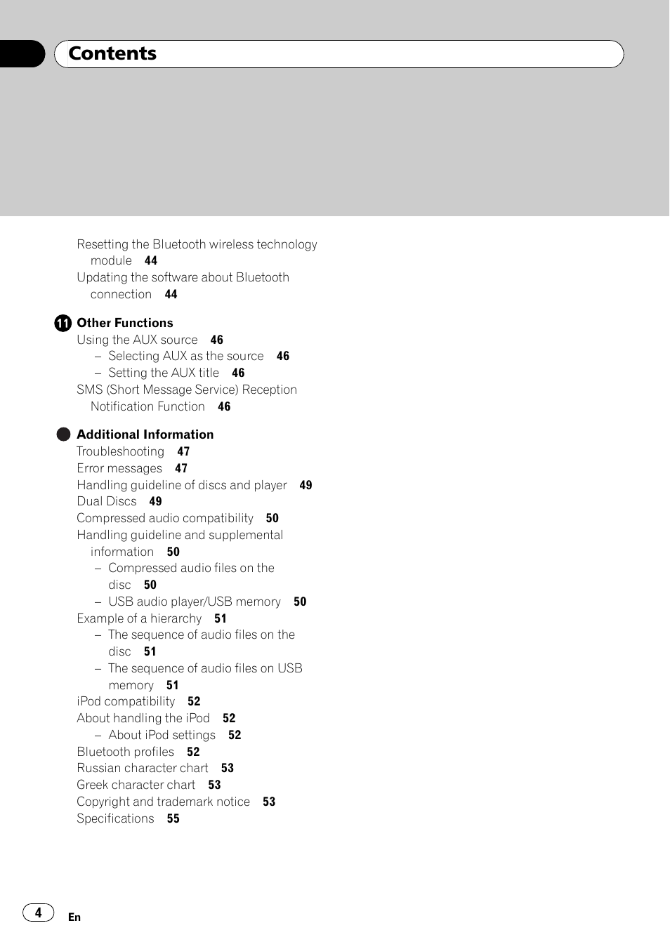 Pioneer DEH-6100BT User Manual | Page 4 / 56