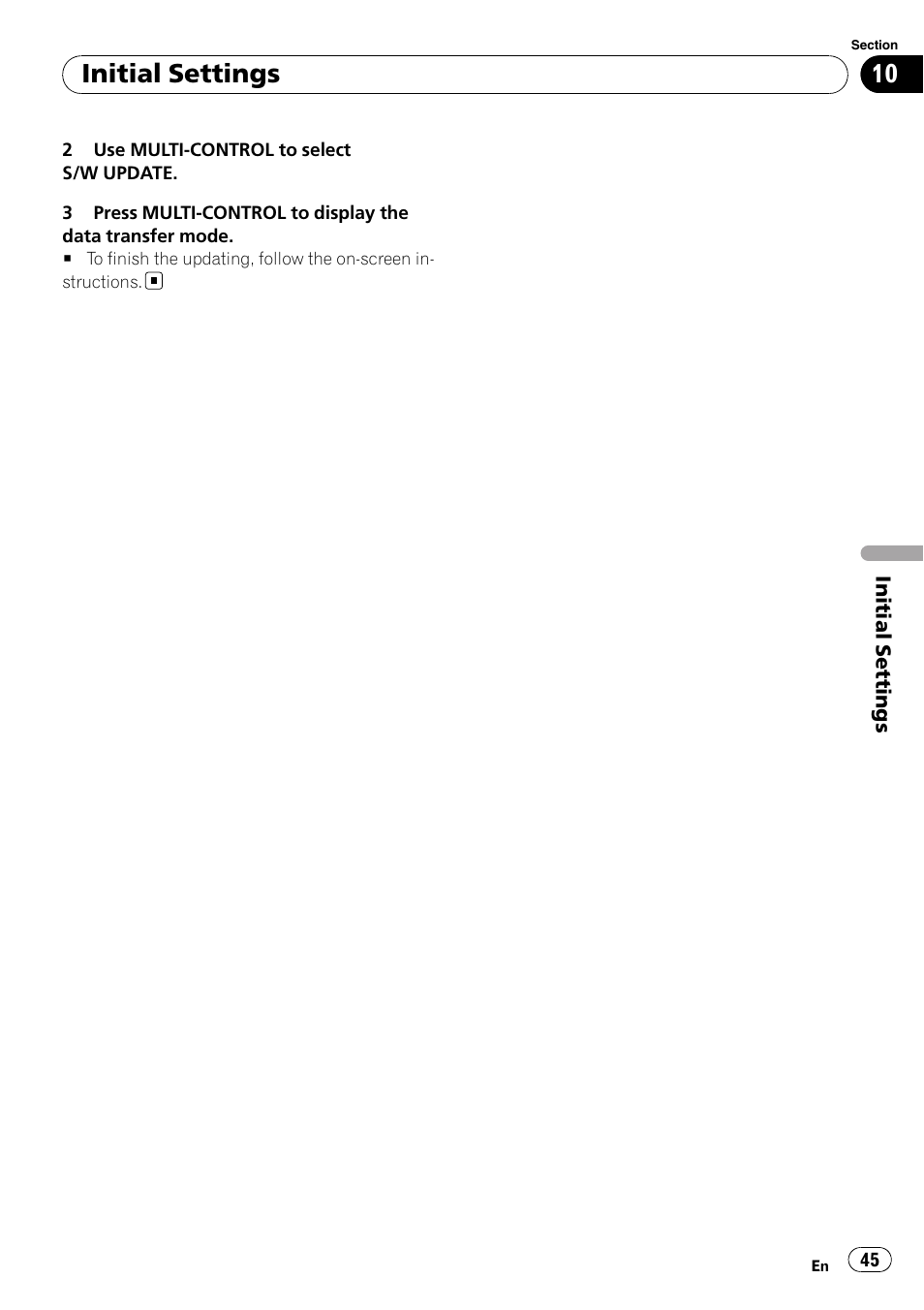 Initial settings | Pioneer DEH-6100BT User Manual | Page 45 / 56