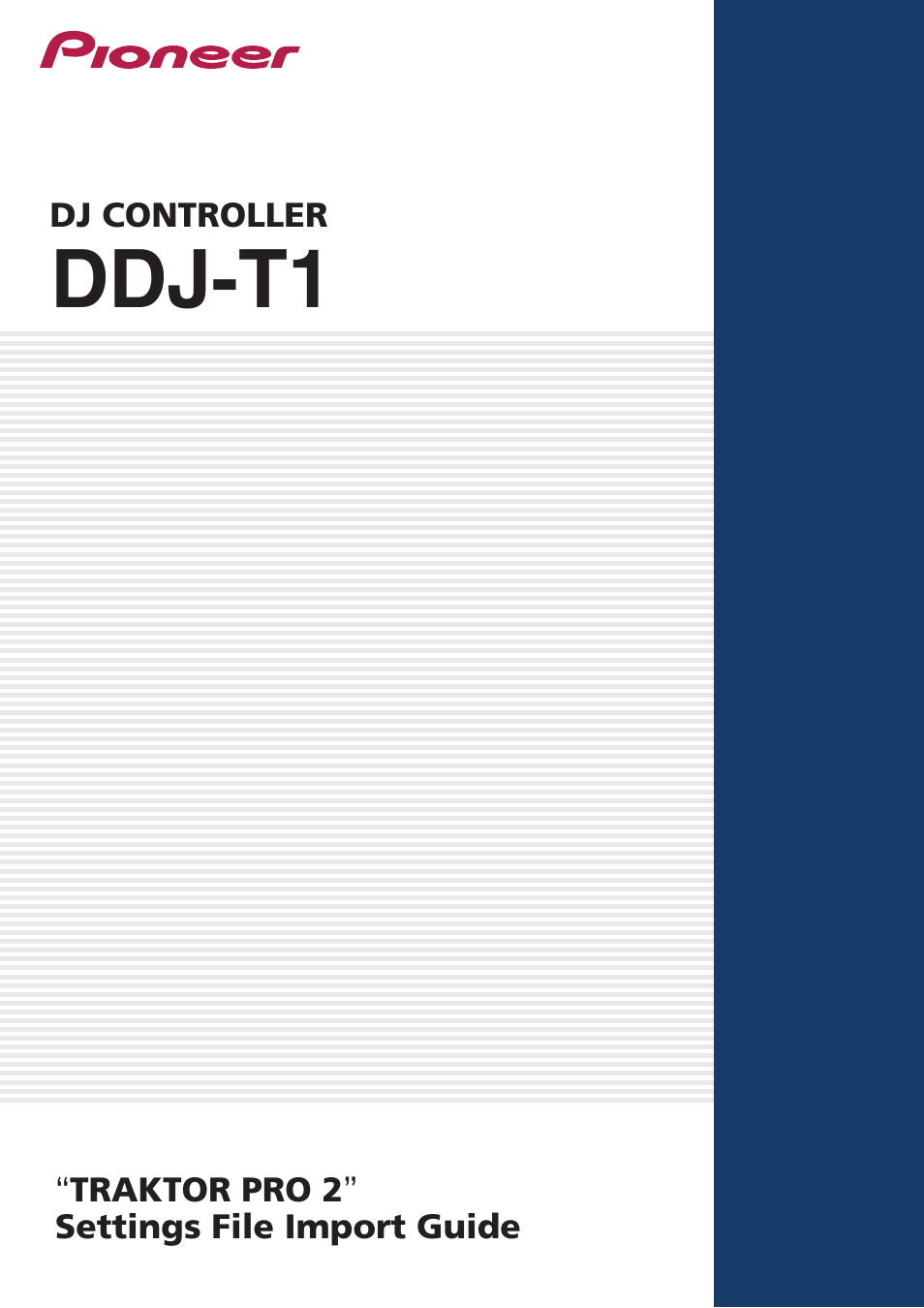 Pioneer DDJ-T1 User Manual | 8 pages
