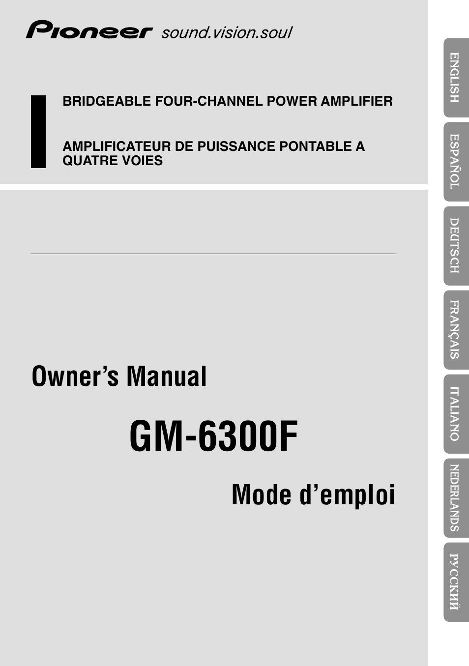 Pioneer GM-6300F User Manual | 86 pages