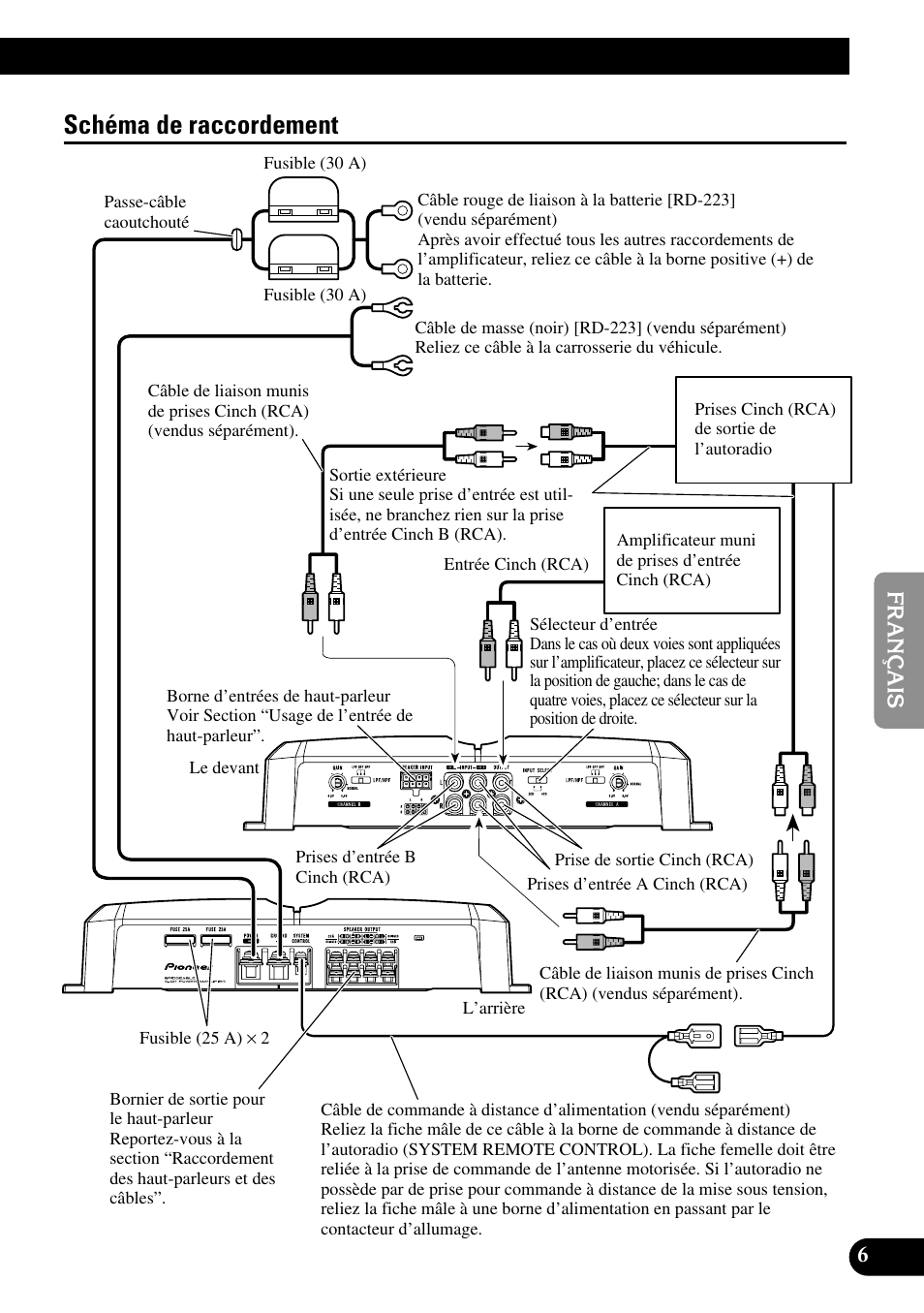 Schéma de raccordement | Pioneer GM-6300F User Manual | Page 43 / 86