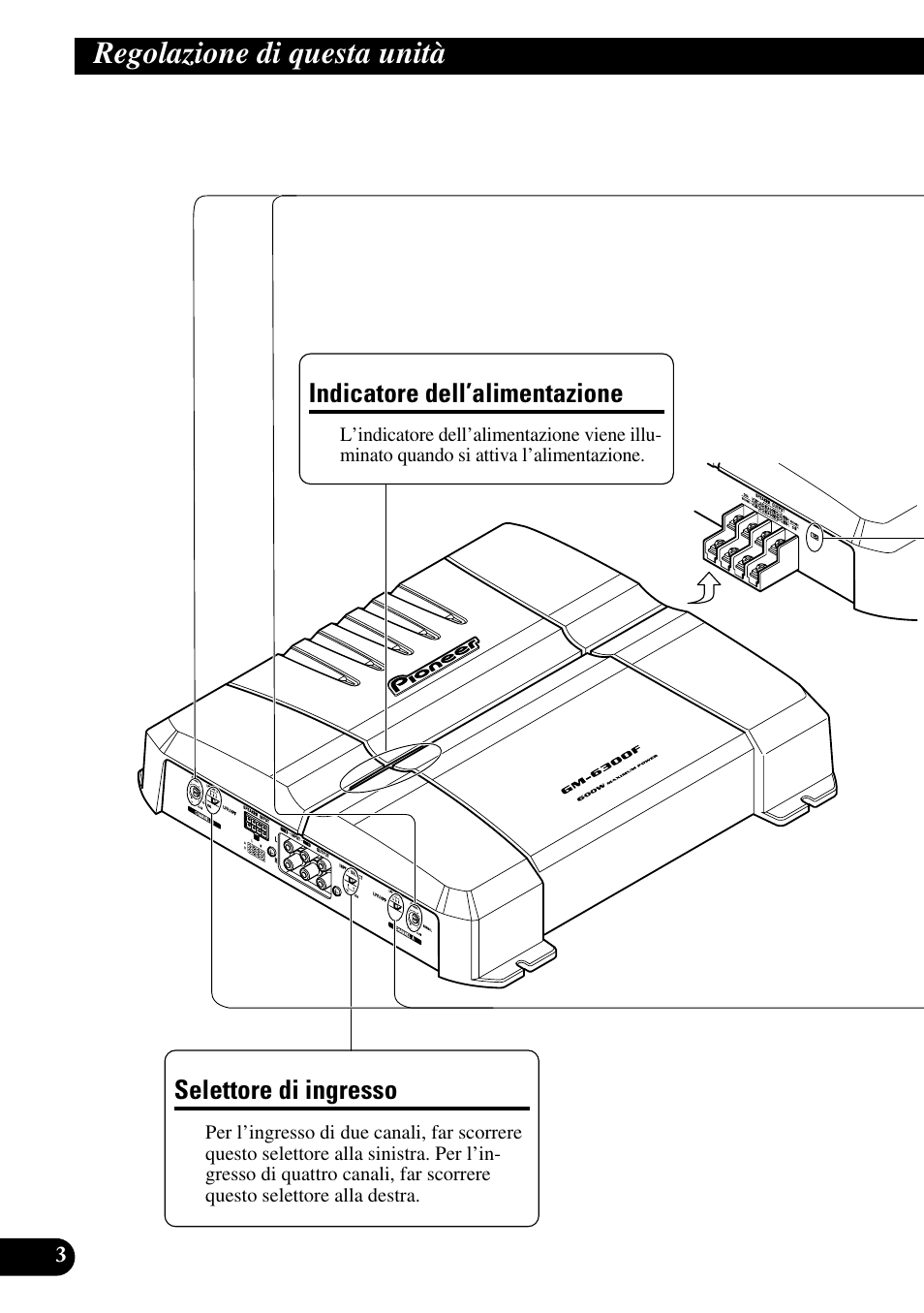 Regolazione di questa unità | Pioneer GM-6300F User Manual | Page 52 / 86