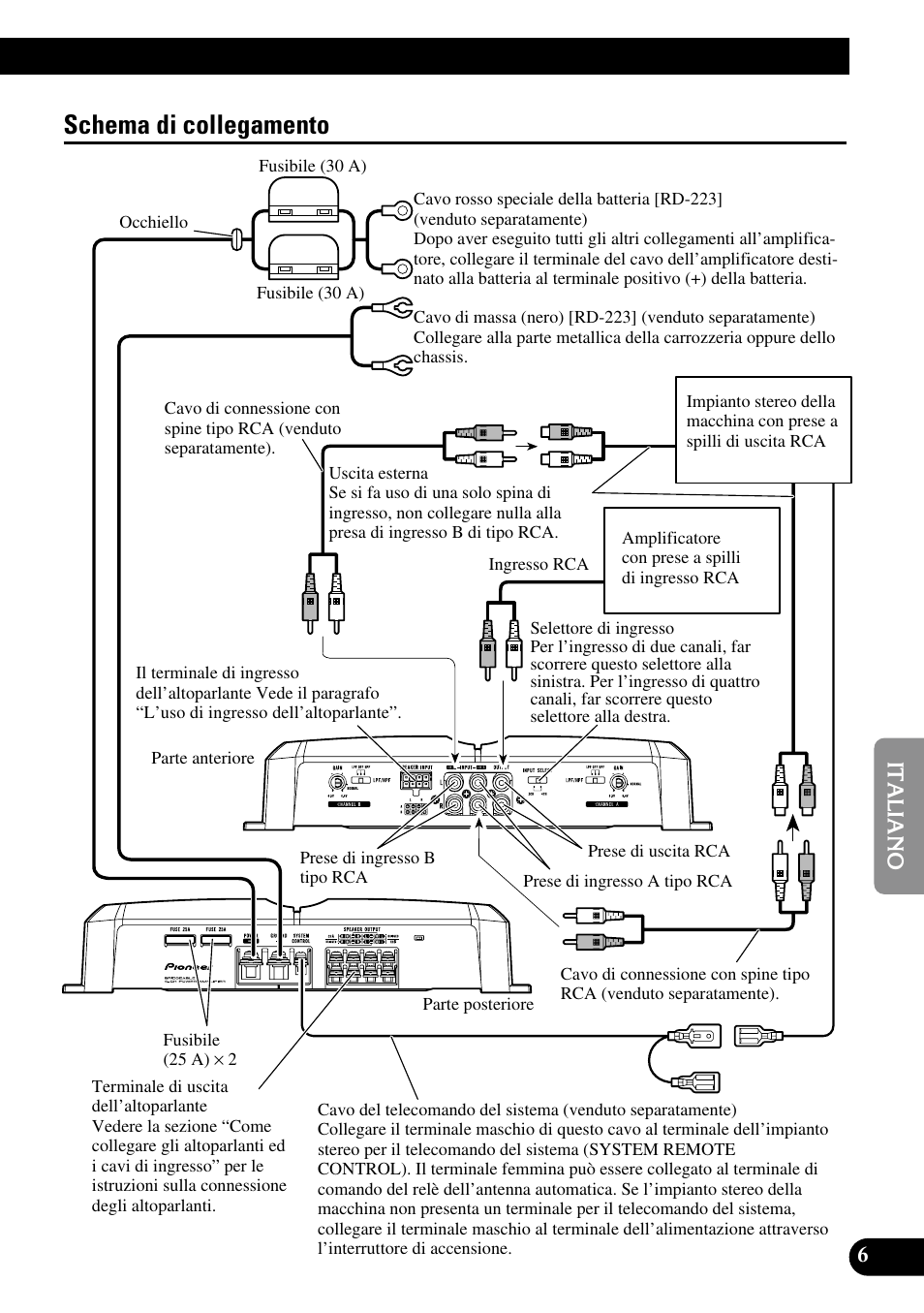 Schema di collegamento | Pioneer GM-6300F User Manual | Page 55 / 86
