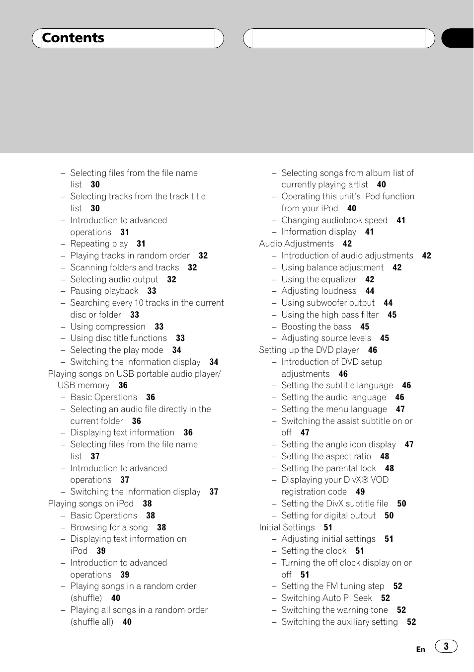Pioneer DVH-P500UB User Manual | Page 3 / 96